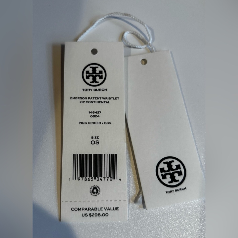 Tory Burch Emerson Patent Wristlet Zip Continental Wallet-DUSTBAG included. NWT - Picture 4 of 7
